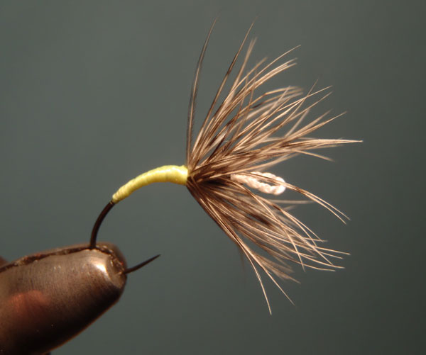 Sakasa Kebari on an eyeless tenkara hook