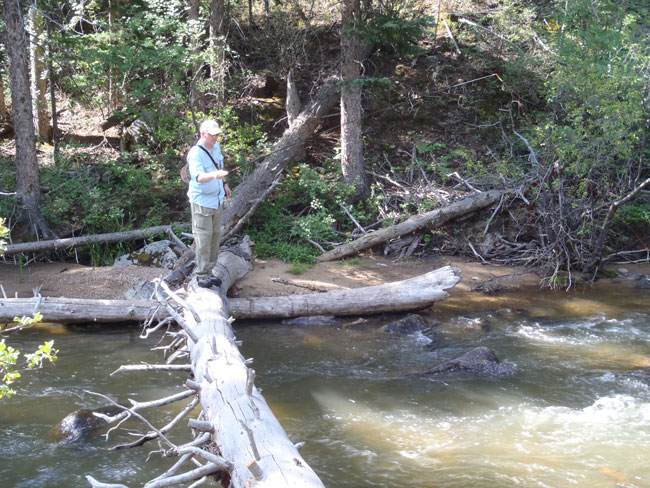 Karel Tenkara fishing on Boulder Creek