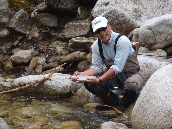 Dr. Ishigaki with a Nice Rainbow Trout